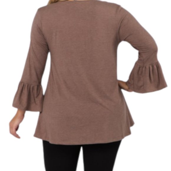 NWT Yelete Brown Bell Sleeve Pullover Tunic Top in XL, 2x or 3x Plus Si… - Picture 3 of 7